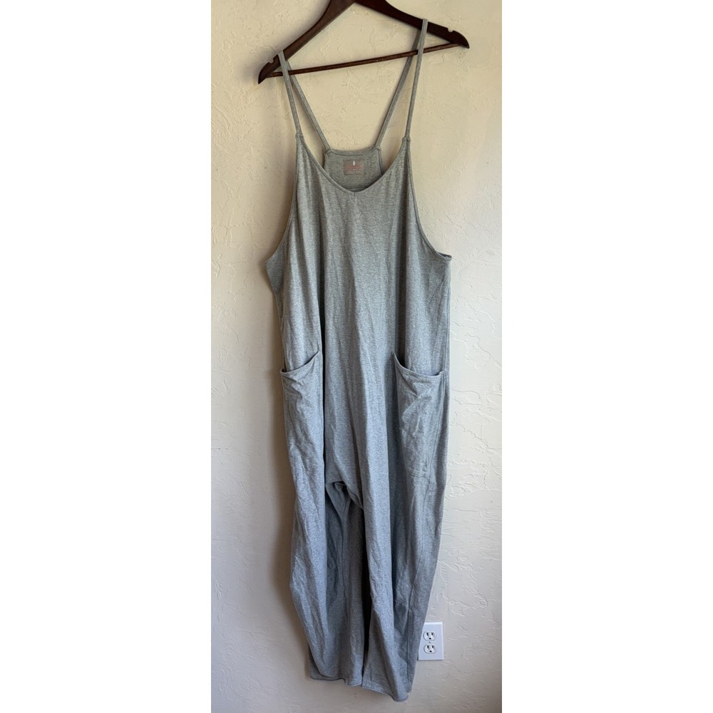 Free People Movement Hot Shot One Piece Jumpsuit XL Gray Relaxed Fit Minimalist